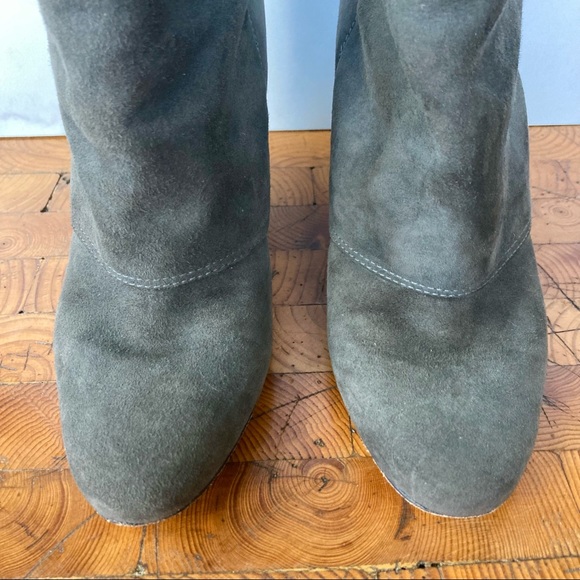 RARE Tara Subkoff Grey Suede Cuffed Wedge Booties - Picture 3 of 8
